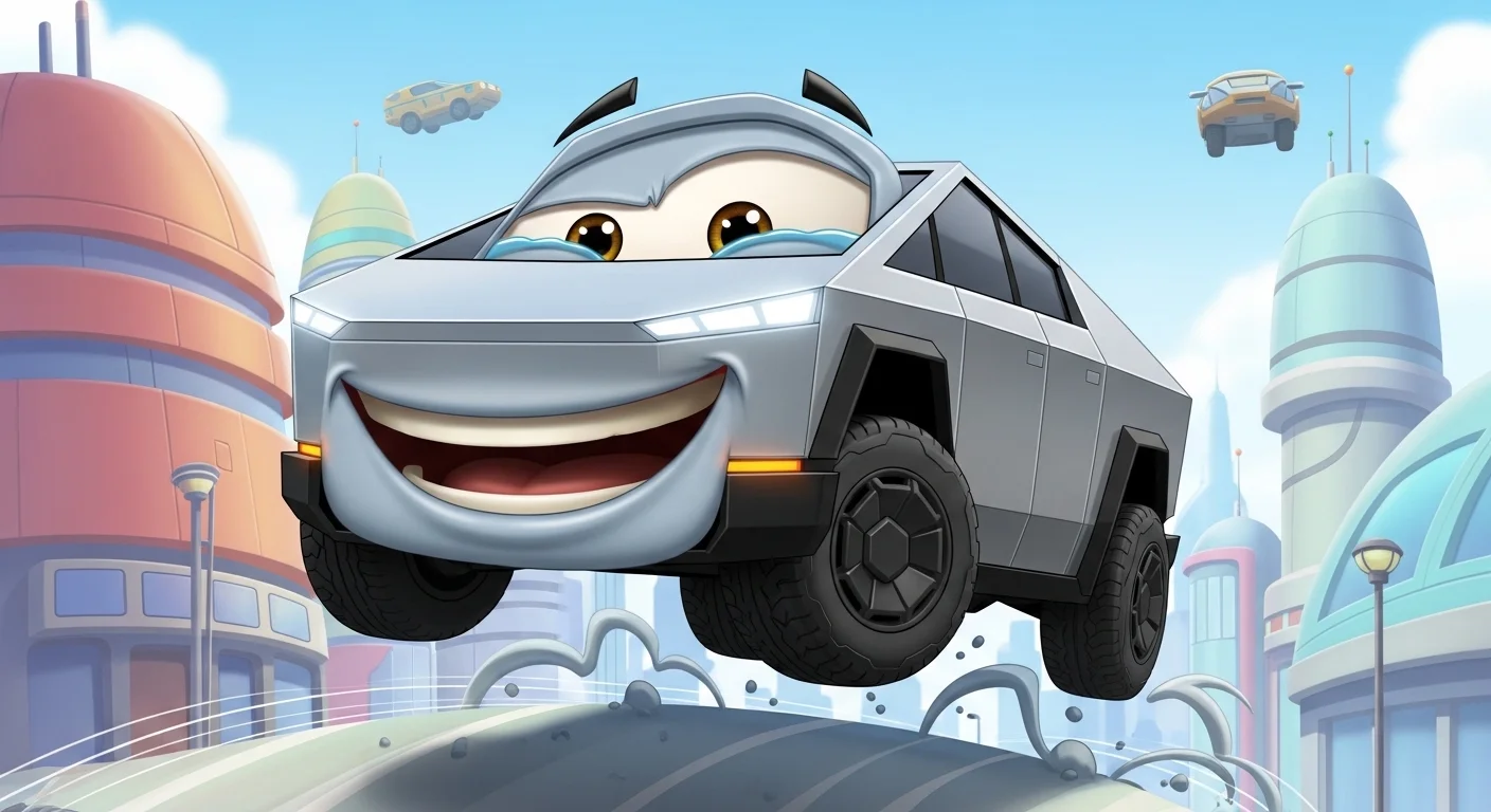 Futuristic Cybertruck Wordplay